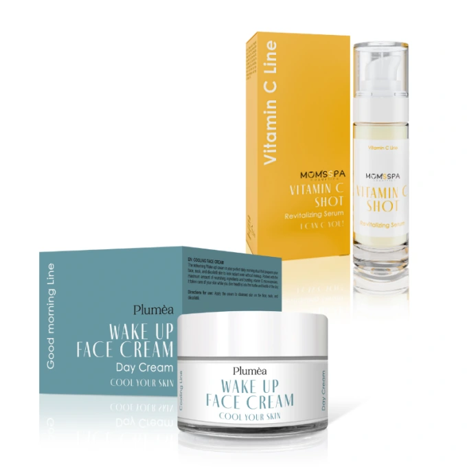 Odświeżający zestaw WAKE UP! FACE CREAM i SERUM VITAMIN C SHOT